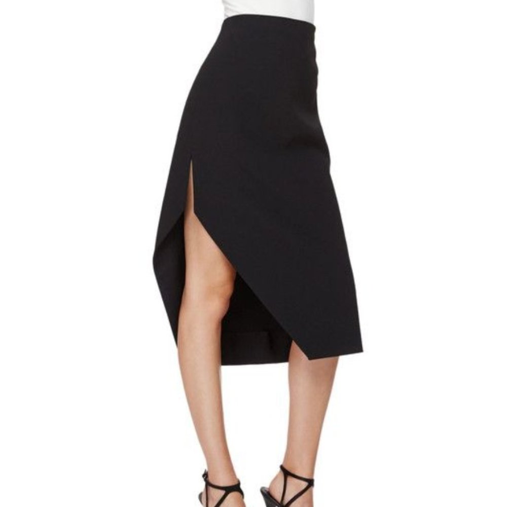 NWOT Narciso Rodriguez Asymmetric Hem Pencil Skirt Black
